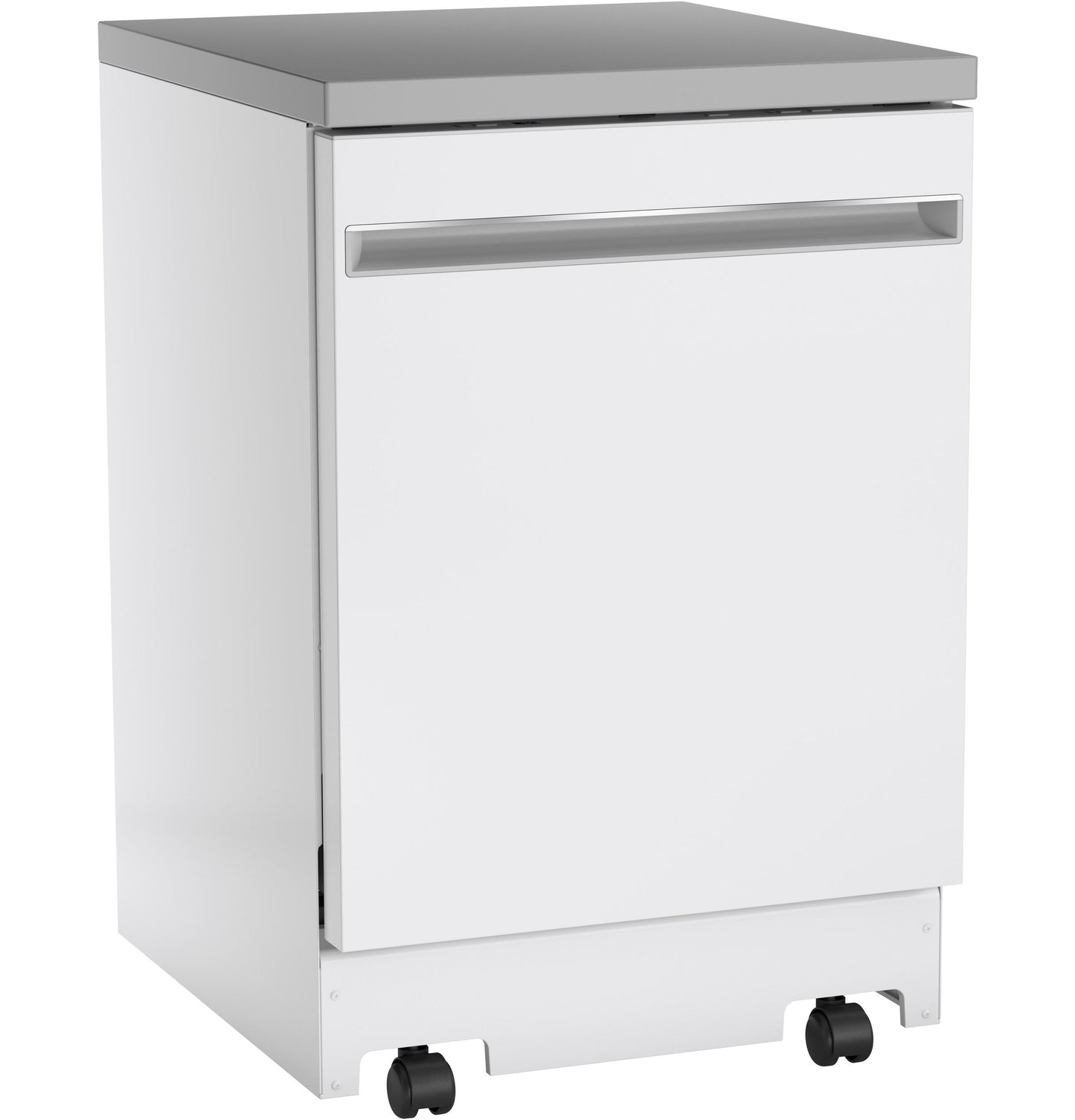 GE APPLIANCES GPT225SGLWW GE® ENERGY STAR® 24" in Stainless Steel Interior Portable Dishwasher with Sanitize Cycle in White - GPT225SGLWW