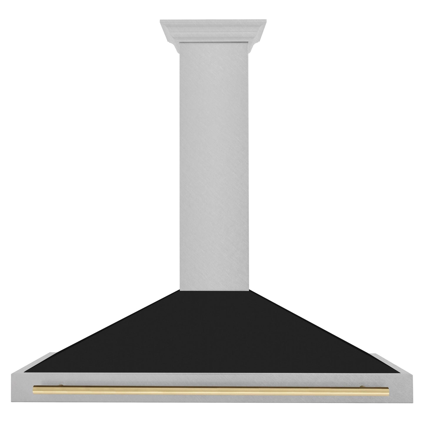 ZLINE KITCHEN AND BATH KB4SNZBLM48CB ZLINE Autograph Edition 48 in. Convertible Satin in Stainless Steel Wall Mount Range Hood with Black Matte Shell and Champagne Bronze Handle (KB4SNZ-BLM48-CB) - KB4SNZBLM48CB