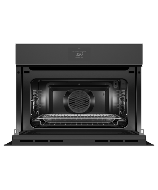 FISHER & PAYKEL OM24NMTNB1 24" Series 9 Minimal Handleless Compact Convection-Speed Oven Black - OM24NMTNB1