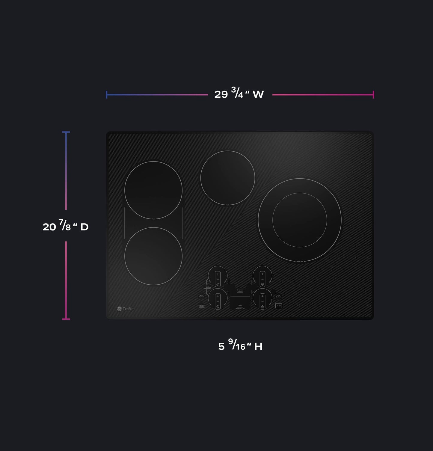 GE APPLIANCES PEP7030DTBB GE Profile™ 30" Built-In Touch Control Electric Cooktop Black - PEP7030DTBB