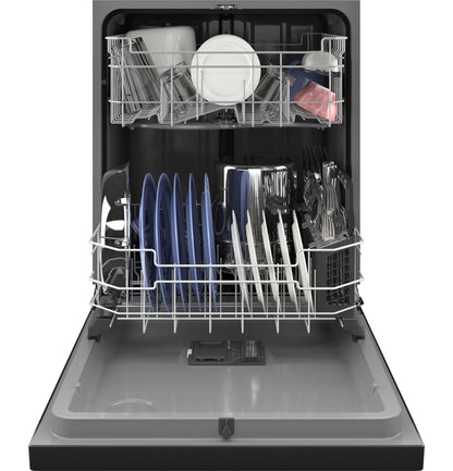 GE APPLIANCES GDF550PGRBB GE® ENERGY STAR® Front Control with Plastic Interior Dishwasher with Sanitize Cycle & Dry Boost Black