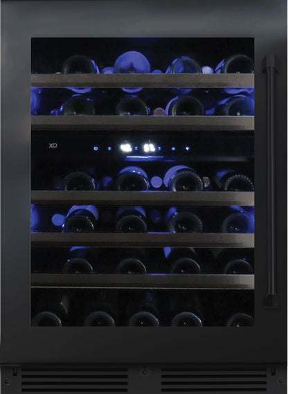 XO APPLIANCE XOU24WDZGBSR Dual Zone Wine Cooler, 24" Black Stainless, Right Hinge Black in Stainless Steel - XOU24WDZGBSR