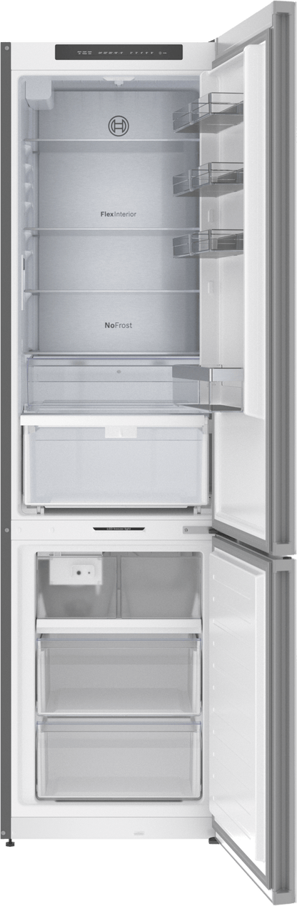 BOSCH B24CB80ESW 800 Series, free-standing fridge-freezer with freezer at bottom, glass door, 24'', White, Total No Frost White - B24CB80ESW