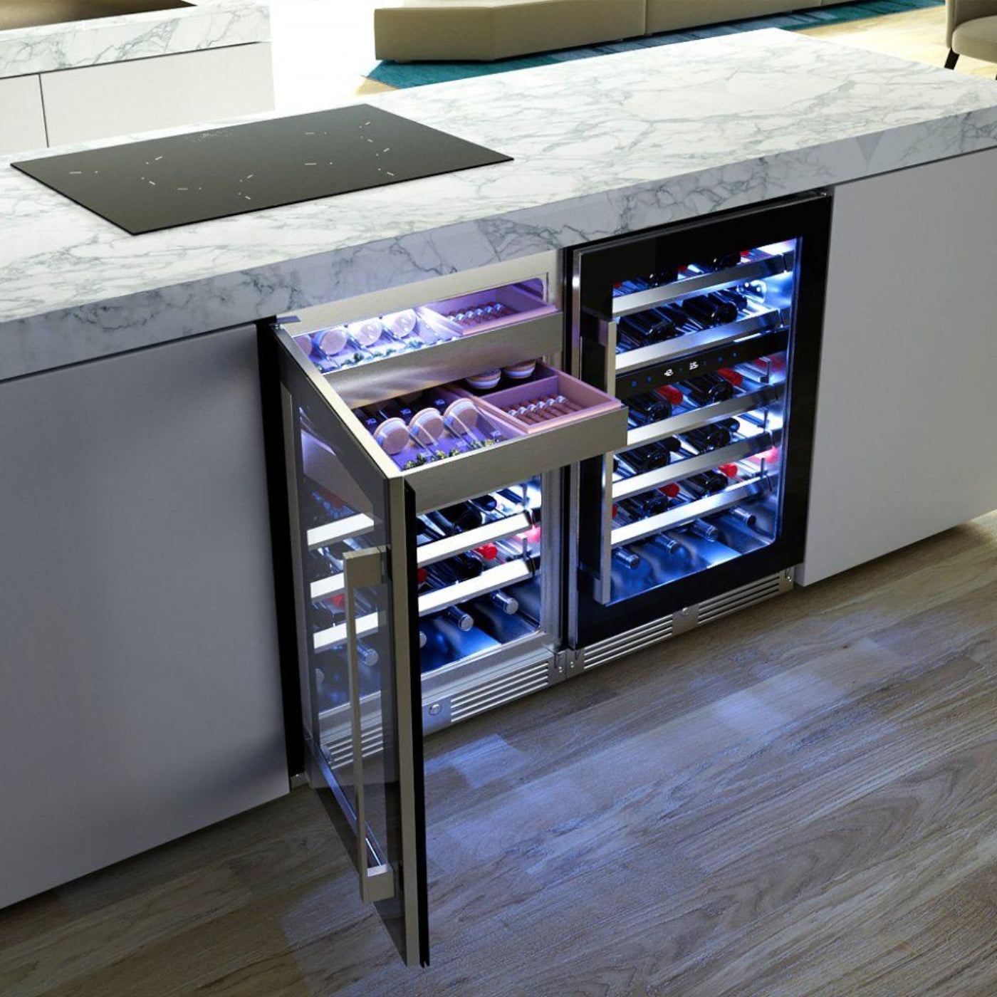 XO APPLIANCE XOU24WWGOR Wine and Weed 24" Panel Ready Glass, Right Hinge Custom Panel Ready - XOU24WWGOR