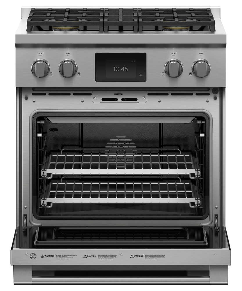 FISHER & PAYKEL RDV3304L 30" Series 9 Professional Dual Fuel 4 Burner Self-Cleaning Range in Stainless Steel - RDV3304L
