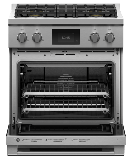 FISHER & PAYKEL RDV3304L 30" Series 9 Professional Dual Fuel 4 Burner Self-Cleaning Range in Stainless Steel - RDV3304L