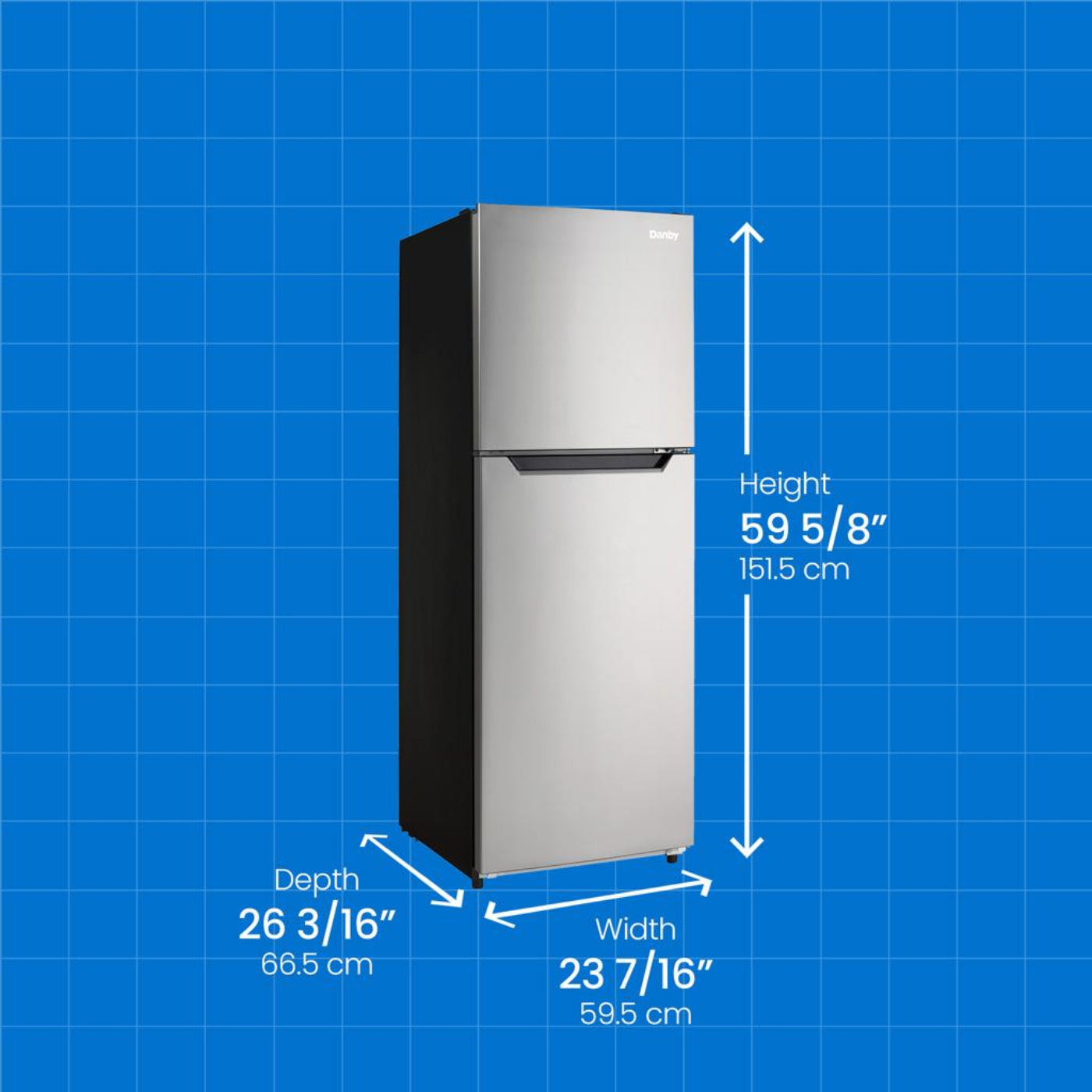DANBY Danby 10.1 cu. ft. Top Mount Apartment Size Fridge in Stainless Steel Look in Stainless Steel - DFF101B1BSLDB