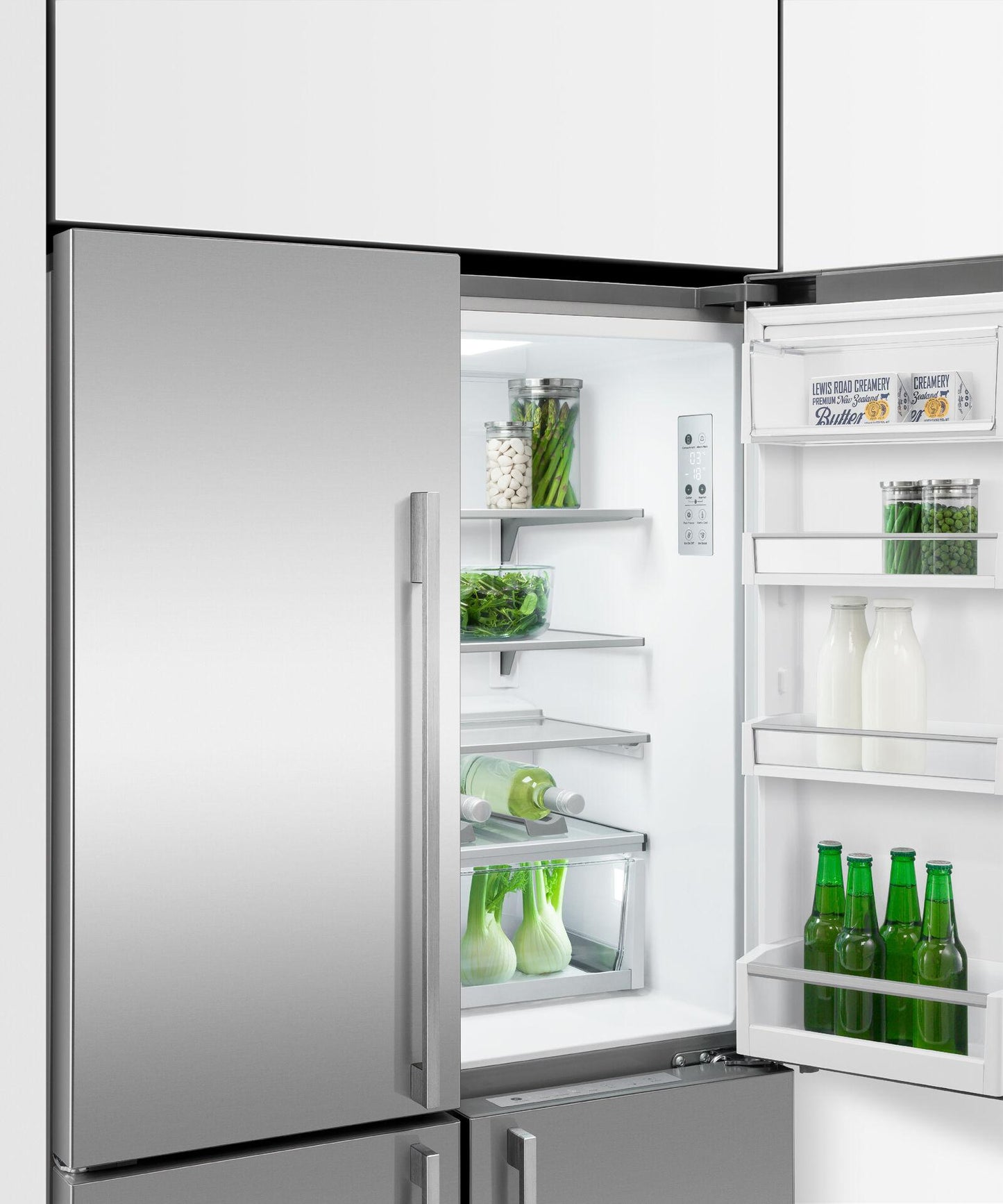 FISHER & PAYKEL RF203QDUVX1 18.9 cu ft Series 7 Quad Door Refrigerator Freezer in Stainless Steel - RF203QDUVX1