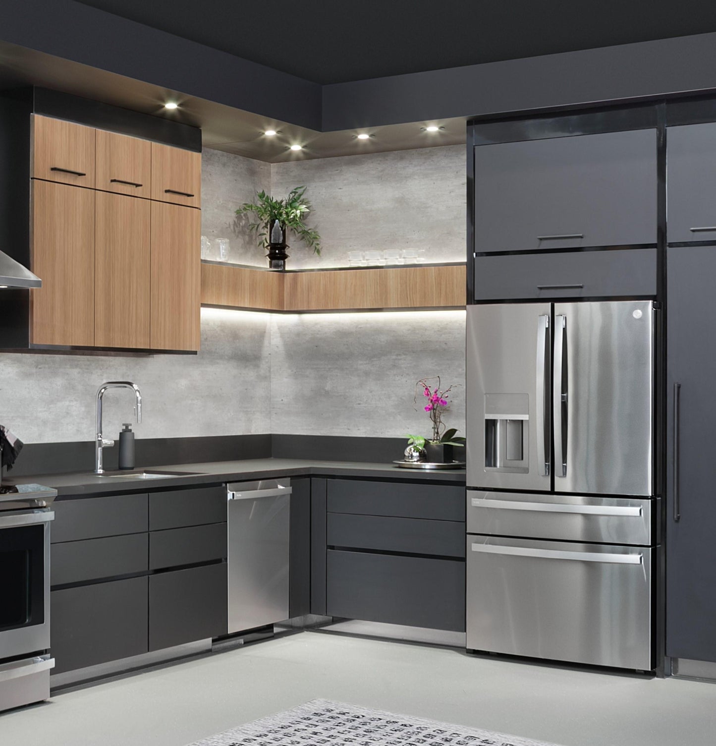 GE APPLIANCES PVD28BYNFS GE Profile™ ENERGY STAR® 27.9 Cu. Ft. Smart Fingerprint Resistant 4-Door French-Door Refrigerator with Door In Door in Stainless Steel - PVD28BYNFS