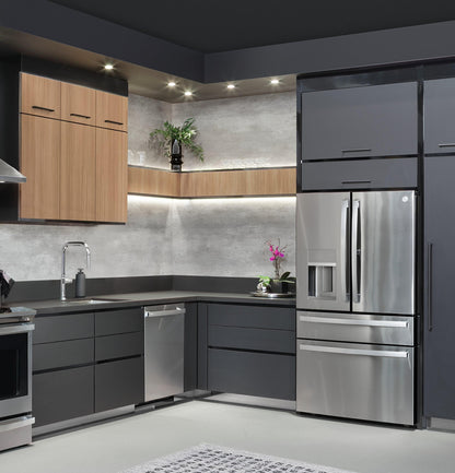 GE APPLIANCES PVD28BYNFS GE Profile™ ENERGY STAR® 27.9 Cu. Ft. Smart Fingerprint Resistant 4-Door French-Door Refrigerator with Door In Door in Stainless Steel - PVD28BYNFS