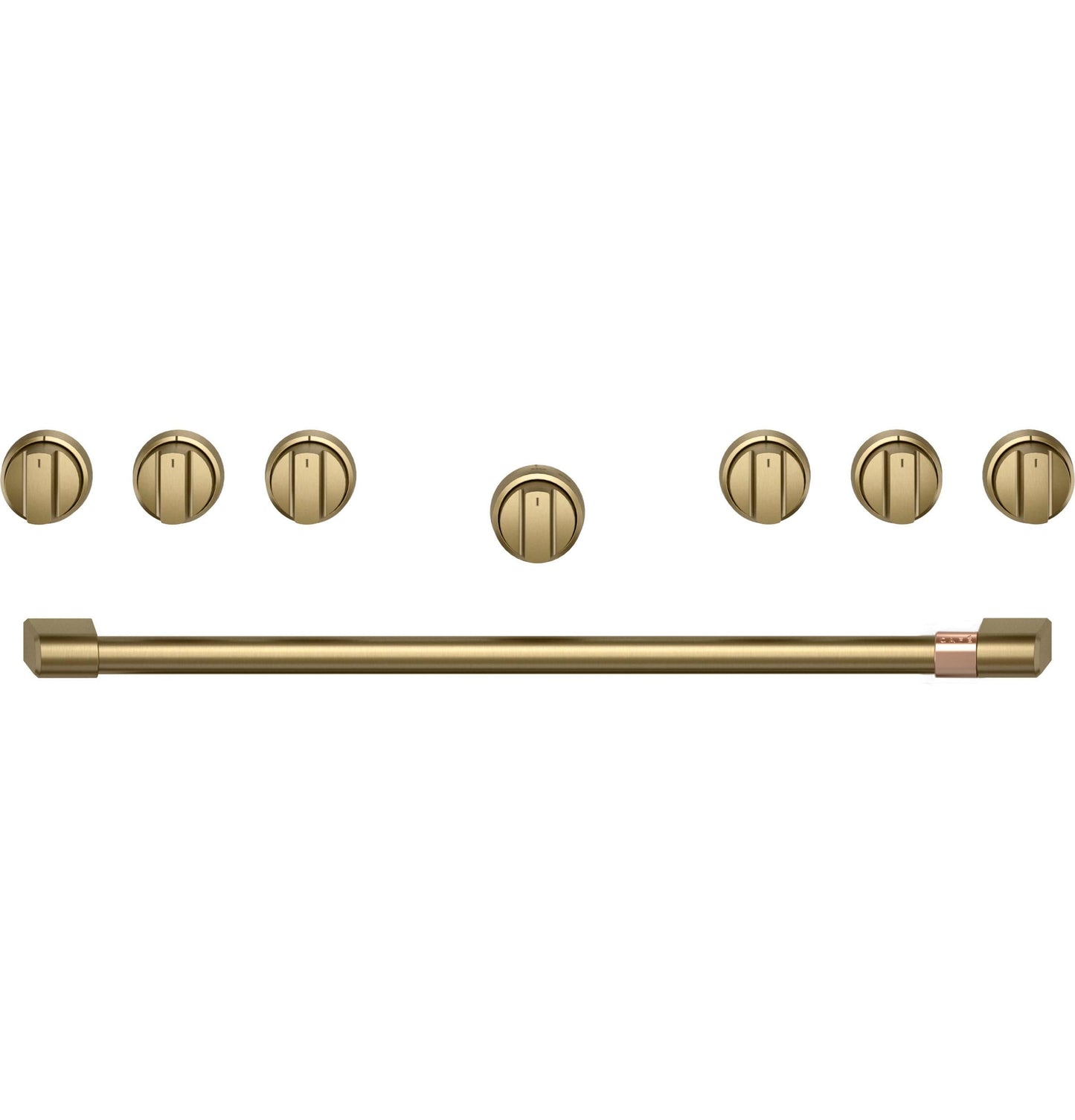 CAFE CXPR6HKPTCG CAFé™ 36" Brushed Brass Handle & Knob Set for Pro Range and Rangetop Brass - CXPR6HKPTCG