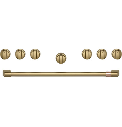 CAFE CXPR6HKPTCG CAFé™ 36" Brushed Brass Handle & Knob Set for Pro Range and Rangetop Brass - CXPR6HKPTCG