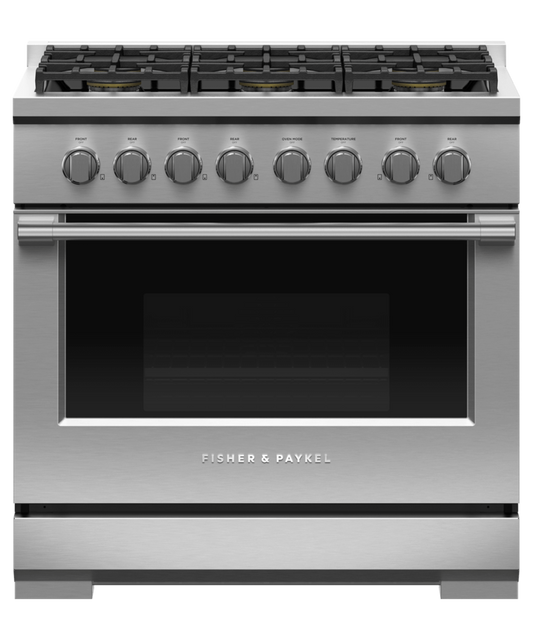 FISHER & PAYKEL RGV3366N 36" Series 7 Professional 6 Burner Gas Range in Stainless Steel - RGV3366N