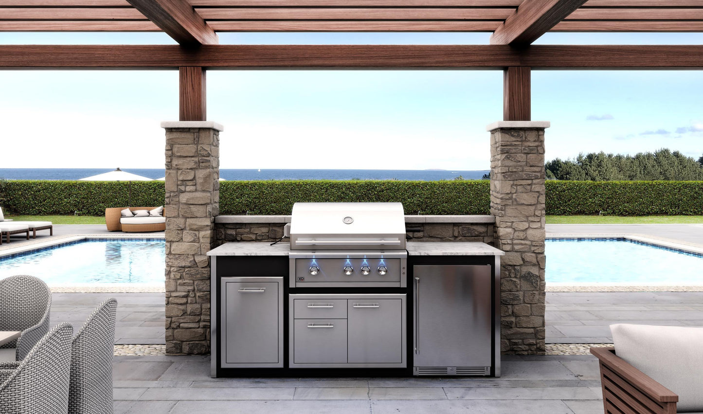 XO APPLIANCE XOGRILL36N 36" Grill 3 Burner with Rotiss Burner NG in Stainless Steel  - XOGRILL36N