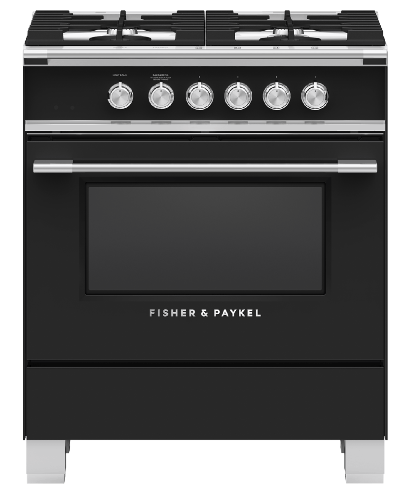 FISHER & PAYKEL OR30SCG4B1 30" Series 7 Classic 4 Burner Gas Range Black - OR30SCG4B1