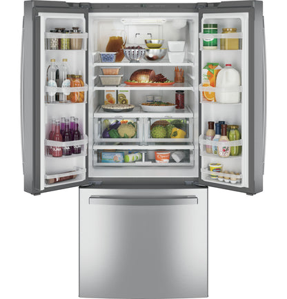 GE APPLIANCES 20.8 Cu. Ft. French-Door Refrigerator in Stainless Steel - GNE21FYKFS