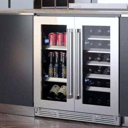 XO APPLIANCE XOU30BWDDGO 30" Beverage/Wine Double Door Panel Ready Glass Custom Panel Ready- XOU30BWDDGO