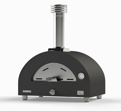 XO APPLIANCE XOPIZZA1GASCAN Tabletop Hybrid Gas & Wood Oven in Carbona (Black) Black - XOPIZZA1GASCAN