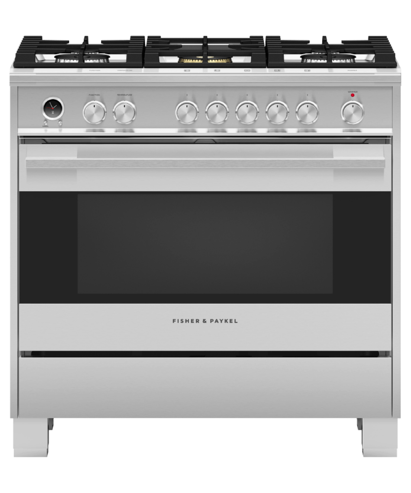 FISHER & PAYKEL OR36SDG6X1 36" Series 9 Contemporary 5 Burner Dual Fuel Self-Cleaning Range in Stainless Steel - OR36SDG6X1