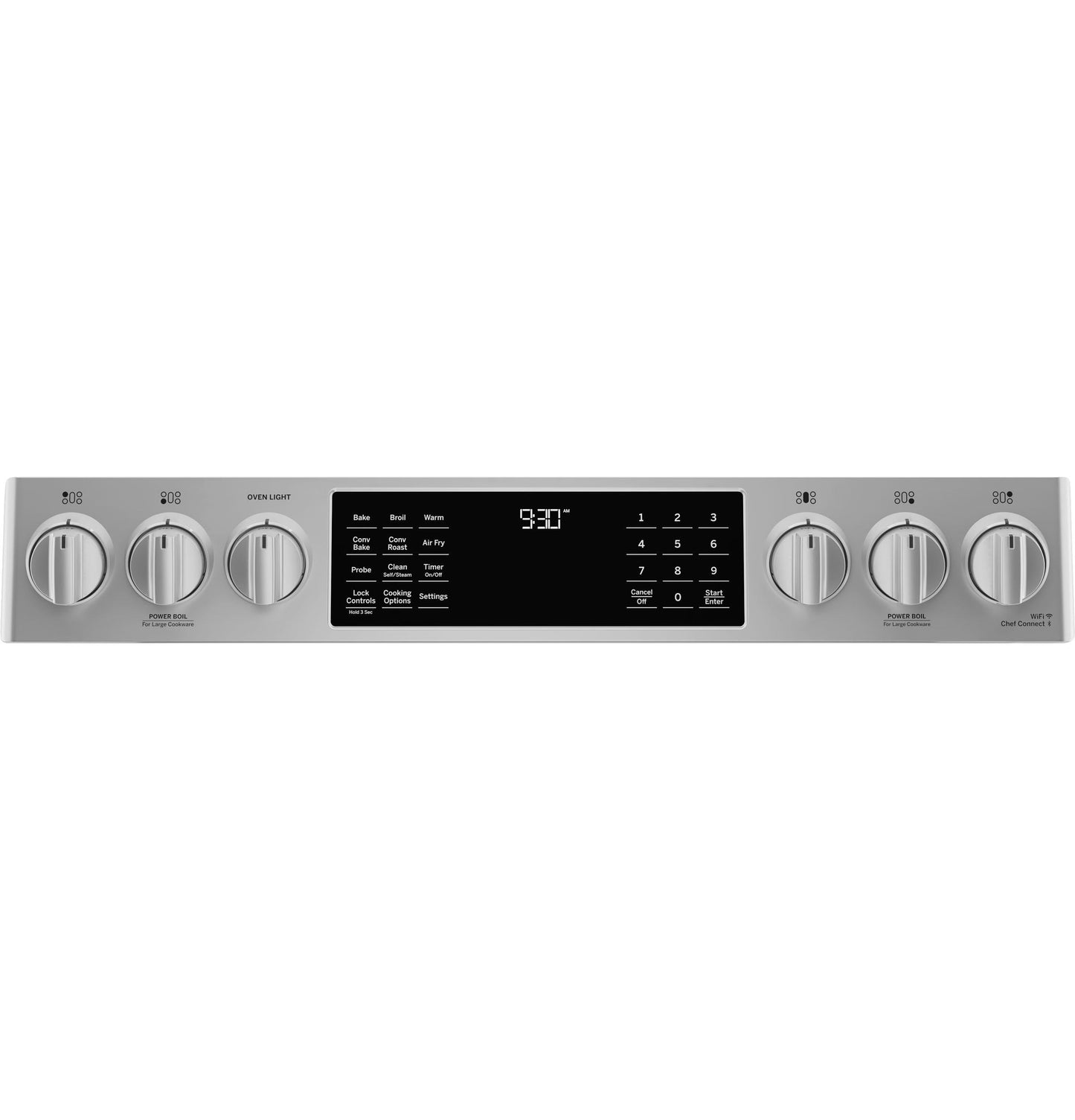 GE APPLIANCES 30" Smart Dual Fuel Slide-In Front-Control Fingerprint Resistant Range in Stainless Steel - P2S930YPFS