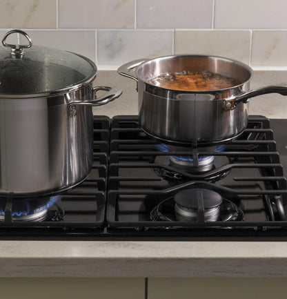 GE APPLIANCES 30" Built-In Gas Cooktop with Dishwasher-Safe Grates Black - JGP3030DLBB