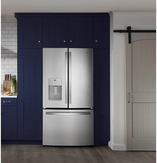 GE APPLIANCES 25.7 Cu. Ft. Fingerprint Resistant French-Door Refrigerator in Stainless Steel - GFE26JYMFS