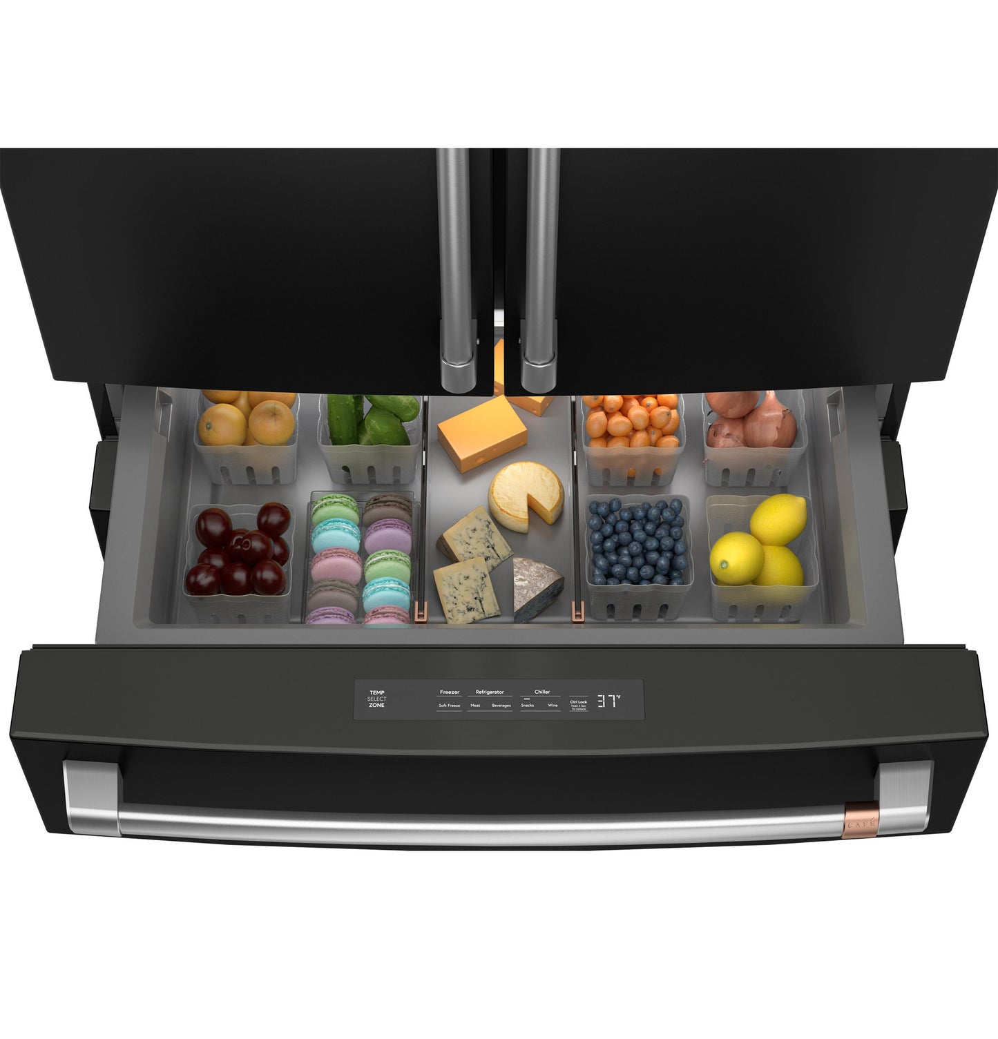 CAFE CJE23DP3WD1 CAFé™ ENERGY STAR® 23.2 Cu. Ft. Smart Counter-Depth 4-Door French-Door Refrigerator With Dual-Dispense AutoFill Pitcher Black - CJE23DP3WD1