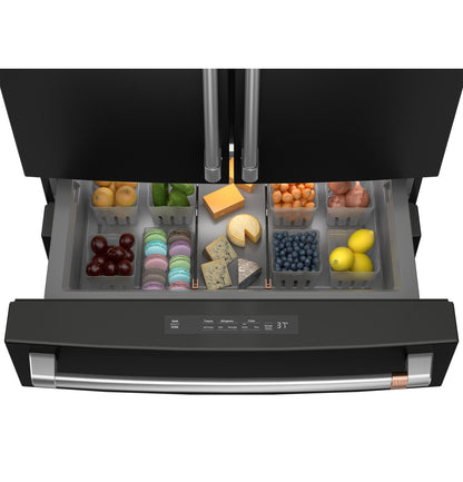 CAFE CJE23DP3WD1 CAFé™ ENERGY STAR® 23.2 Cu. Ft. Smart Counter-Depth 4-Door French-Door Refrigerator With Dual-Dispense AutoFill Pitcher Black - CJE23DP3WD1