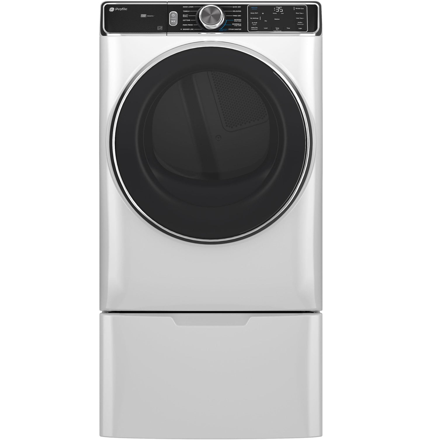 GE APPLIANCES PFD87GSSVWW GE Profile™ 7.8 cu. ft. Capacity Smart Front Load Gas Dryer with Steam and Sanitize Cycle White - PFD87GSSVWW