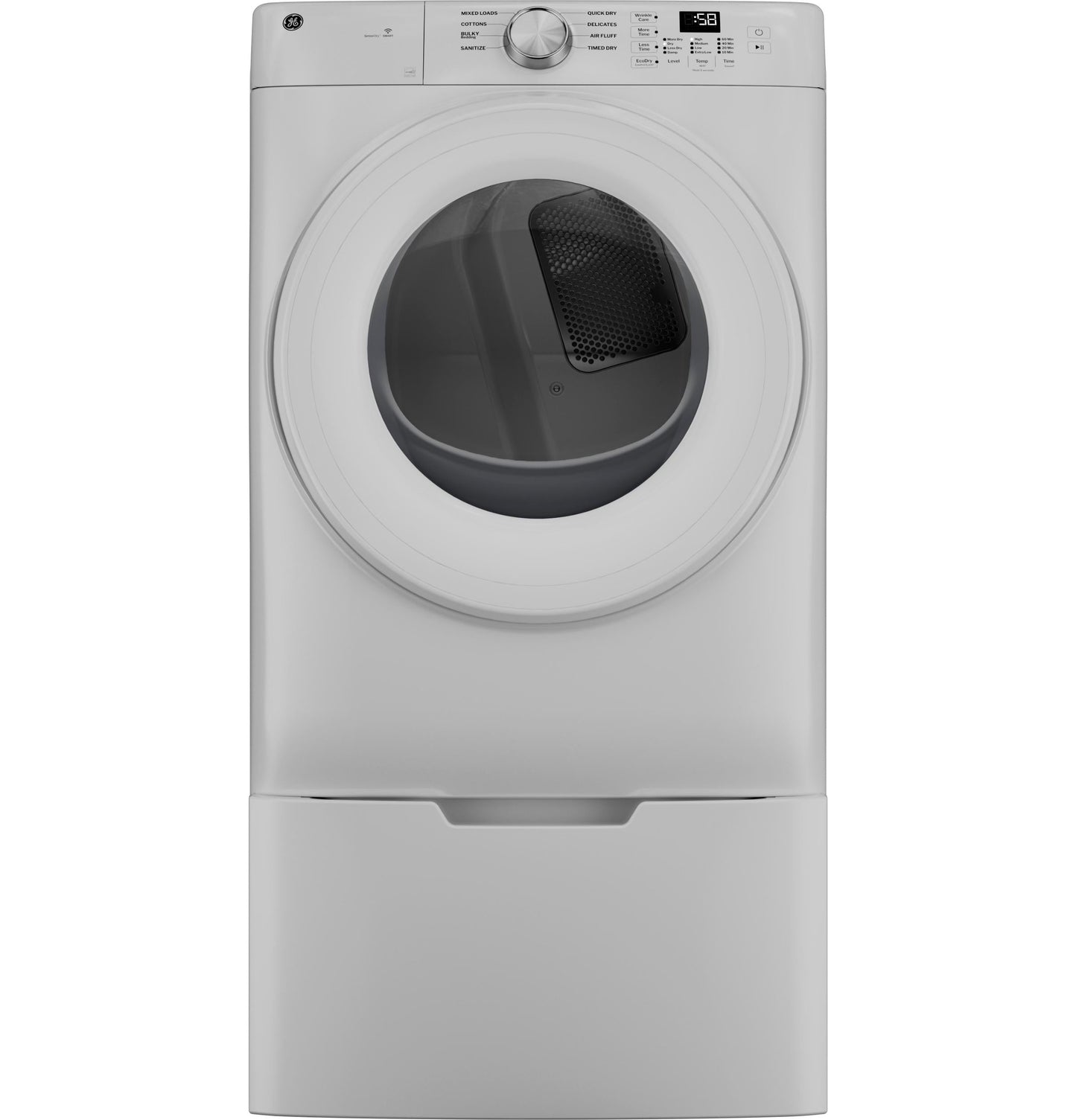 GE APPLIANCES GFD35GSSYWW GE ENERGY STAR 7.8 cu. ft. Capacity Smart Front Load Gas Dryer White - GFD35GSSYWW