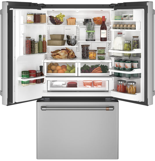 CAFE CYE22UP2MS1 CAFé™ ENERGY STAR® 22.1 Cu. Ft. Smart Counter-Depth French-Door Refrigerator with Keurig® K-Cup® Brewing System in Stainless Steel - CYE22UP2MS1