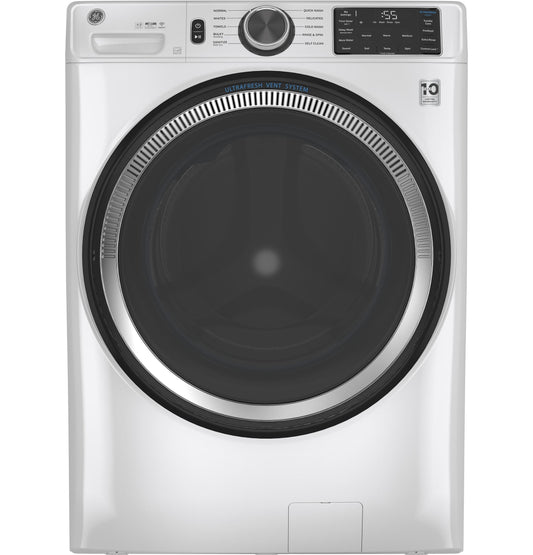 GE APPLIANCES GFW550SSNWW GE® ENERGY STAR 4.8 cu. ft. Capacity Smart Front Load  Washer with UltraFresh Vent System with OdorBlock™ and Sanitize w/Oxi White - GFW550SSNWW