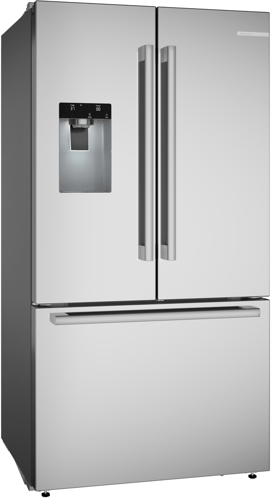 BOSCH B36FD52SNS 500 Series, French Door Bottom freezer, multi door, 36'', Brushed steel (with anti-fingerprint), Total No Frost in Stainless Steel - B36FD52SNS