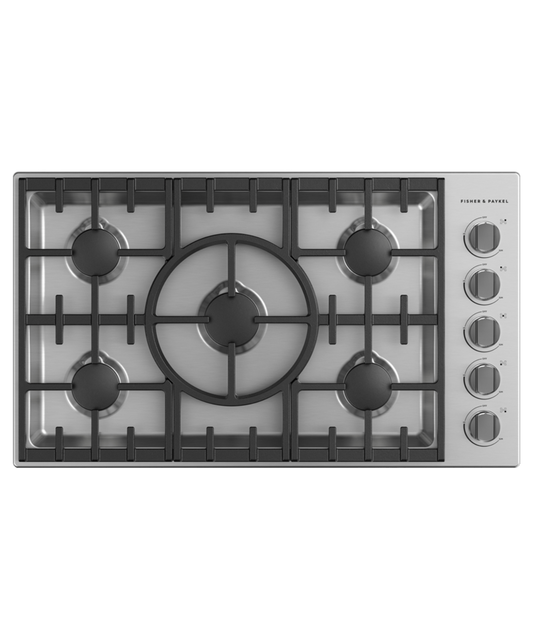 FISHER & PAYKEL CDV3365HL 36" Series 9 5 Burner Gas Cooktop in Stainless Steel - CDV3365HL