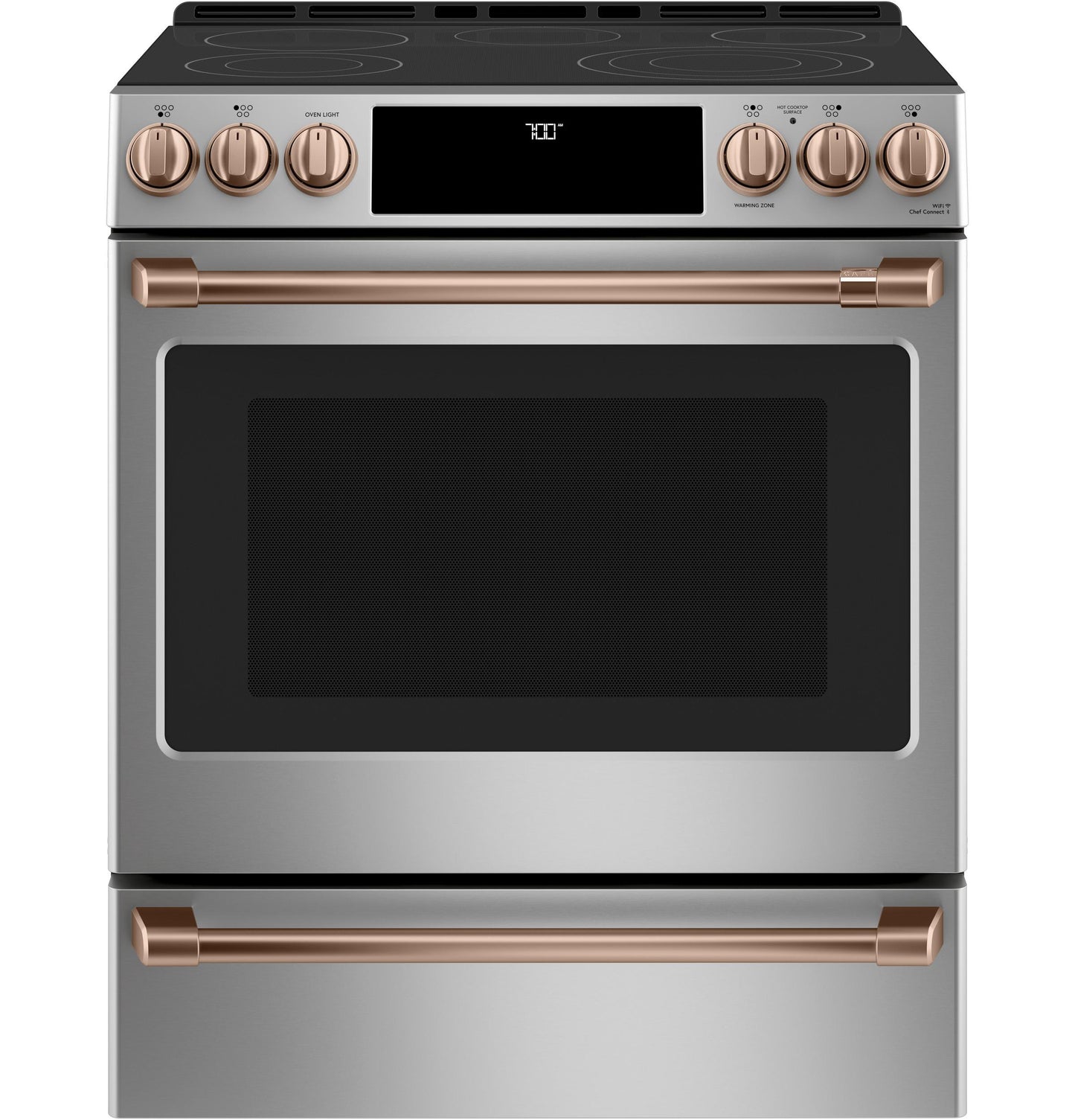 CAFE CES700P2MS1 CAFé™ 30" Smart Slide-In, Front-Control, Radiant and Convection Range in Stainless Steel - CES700P2MS1