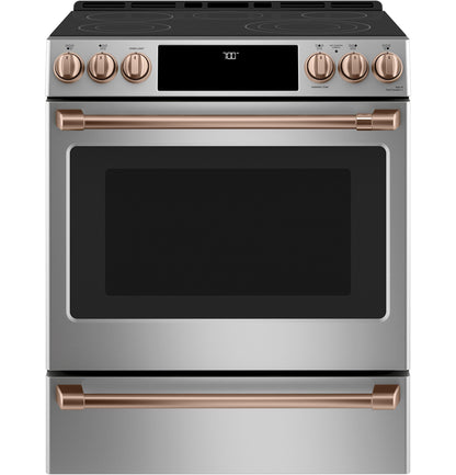 CAFE CES700P2MS1 CAFé™ 30" Smart Slide-In, Front-Control, Radiant and Convection Range in Stainless Steel - CES700P2MS1