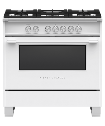 FISHER & PAYKEL OR36SCG4W1 36" Series 7 Classic 5 Burner Gas Range White - OR36SCG4W1