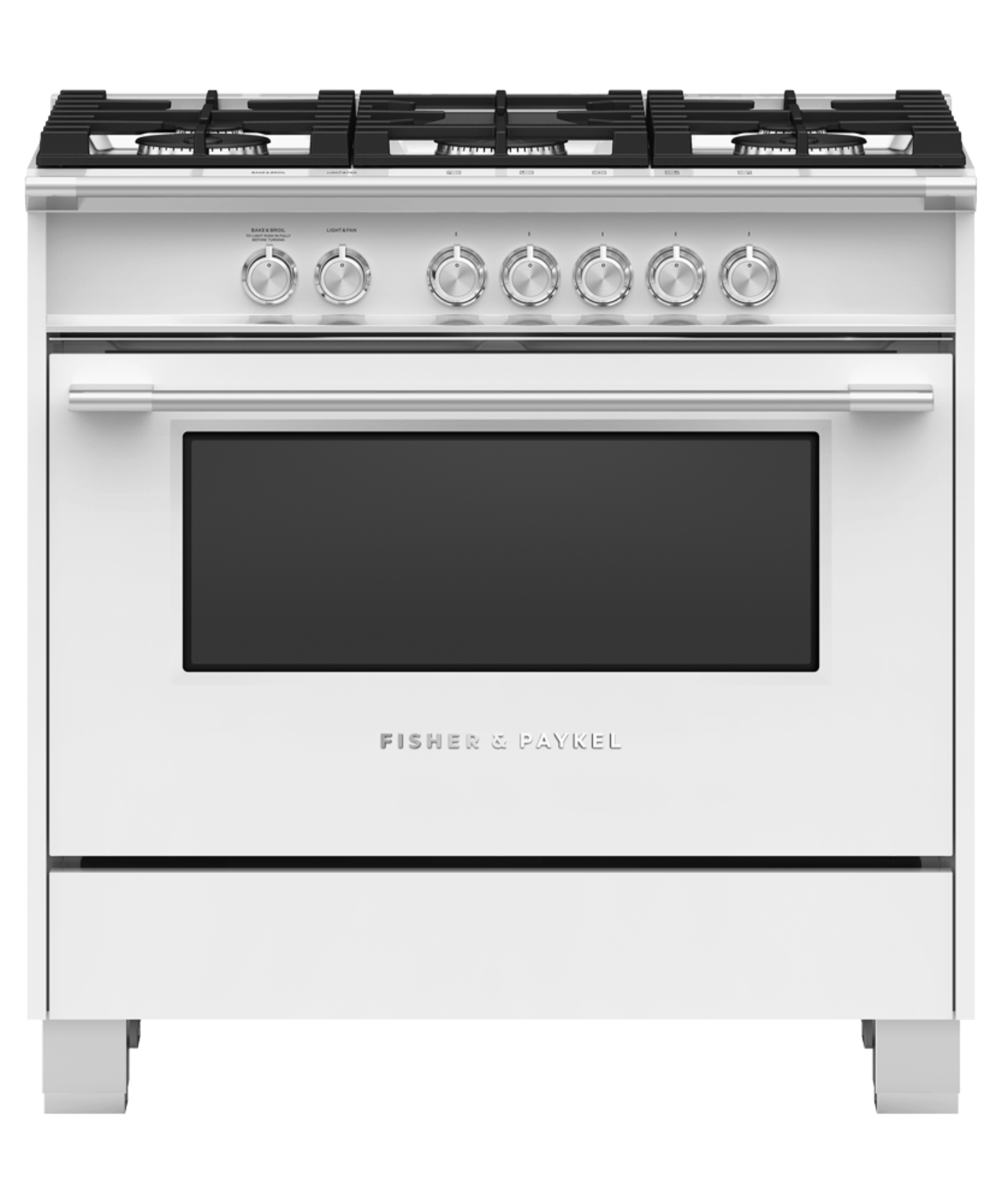 FISHER & PAYKEL OR36SCG4W1 36" Series 7 Classic 5 Burner Gas Range White - OR36SCG4W1