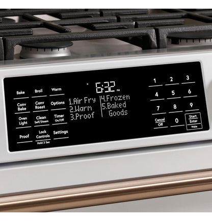 CAFE CGS700P2MS1 CAFé™ 30" Smart Slide-In, Front-Control, Gas Range with Convection Oven in Stainless Steel - CGS700P2MS1