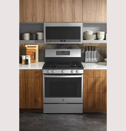 GE APPLIANCES PGB935YPFS GE Profile™ Smart 30" Free-Standing Self Clean Gas Fingerprint Resistant Range with No Preheat Air Fry in Stainless Steel - PGB935YPFS