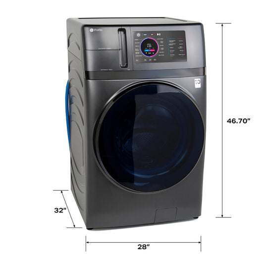 GE APPLIANCES GE Profile ENERGY STAR 4.8 cu. ft. Capacity UltraFast Combo with Ventless Inverter Heat Pump Technology Washer/Dryer Gray - PFQ97HSPVDS