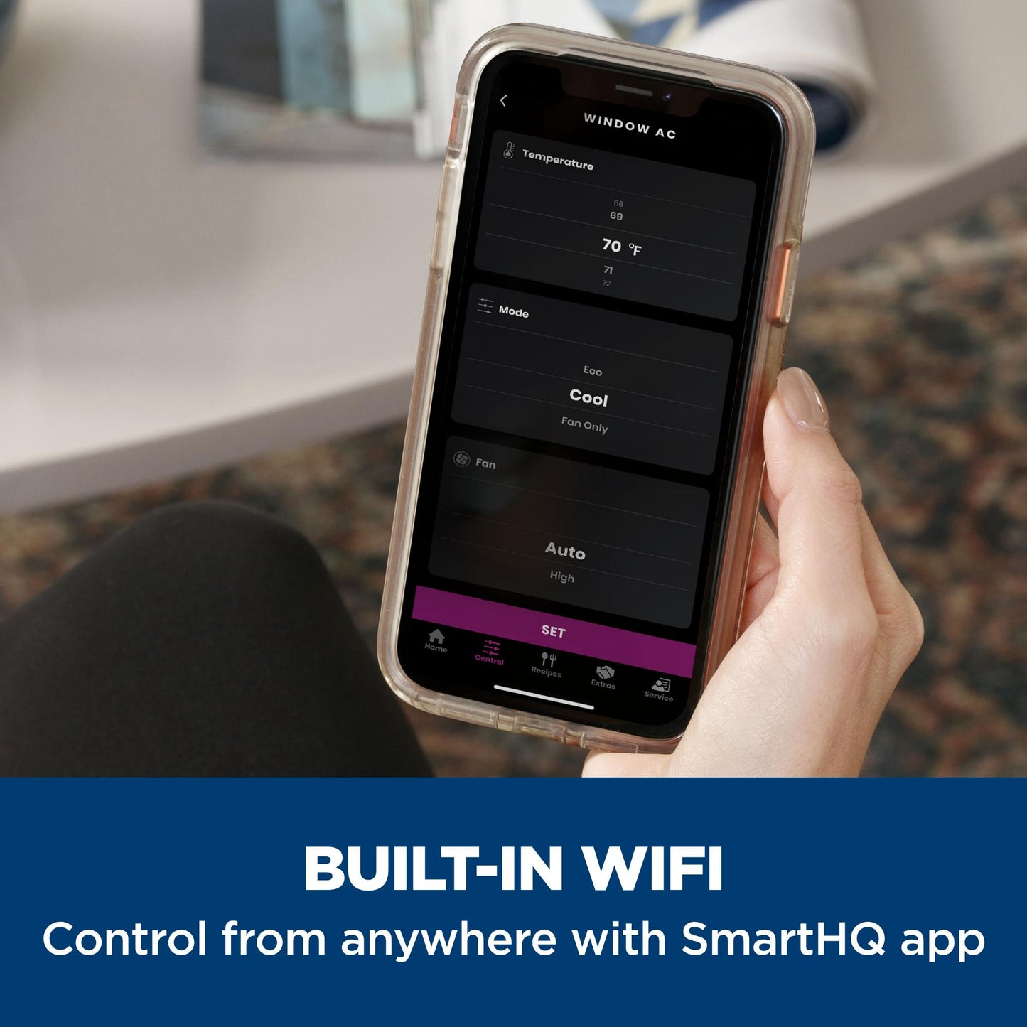 GE APPLIANCES AWCS14WWF GE® 14,000 BTU Smart Electronic Window Air Conditioner for Large Rooms up to 700 sq. ft. White - AWCS14WWF