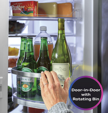 GE APPLIANCES PVD28BYNFS GE Profile™ ENERGY STAR® 27.9 Cu. Ft. Smart Fingerprint Resistant 4-Door French-Door Refrigerator with Door In Door in Stainless Steel - PVD28BYNFS