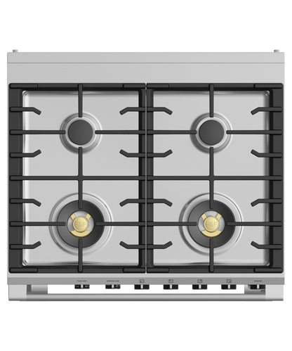 FISHER & PAYKEL OR30SCG6W1 30" Series 9 Classic 4 Burner Dual Fuel Self-Cleaning Range White - OR30SCG6W1