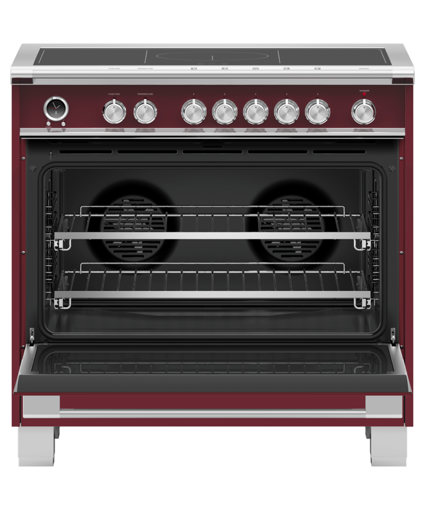 FISHER & PAYKEL OR36SCI6R1 36" Series 9 Classic 5 Zone Induction Self-Cleaning Range Red - OR36SCI6R1