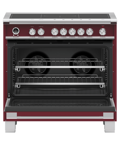 FISHER & PAYKEL OR36SCI6R1 36" Series 9 Classic 5 Zone Induction Self-Cleaning Range Red - OR36SCI6R1