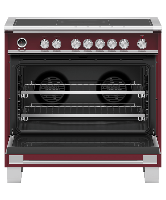 FISHER & PAYKEL OR36SCI6R1 36" Series 9 Classic 5 Zone Induction Self-Cleaning Range Red - OR36SCI6R1