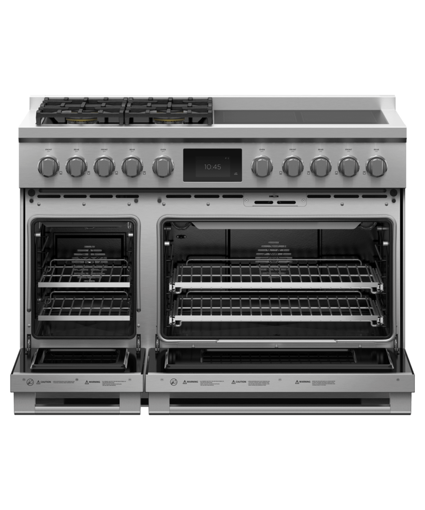 FISHER & PAYKEL RHV3484N 48" Series 11 Professional Dual Fuel 4 Burner + 4 Zone Induction Self-Cleaning Range in Stainless Steel - RHV3484N