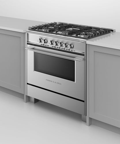 FISHER & PAYKEL OR36SCG4X1 36" Series 7 Classic 5 Burner Gas Range in Stainless Steel - OR36SCG4X1