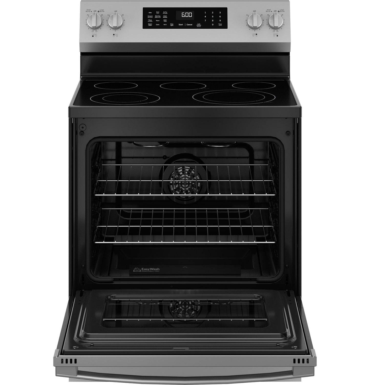 GE APPLIANCES GRF600AVSS GE® ENERGY STAR® 30" Free-Standing Electric Convection Range with No Preheat Air Fry and EasyWash™ Oven Tray in Stainless Steel - GRF600AVSS